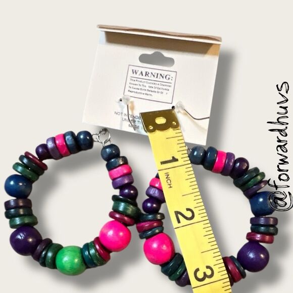 Bundle Sale 3 for $15 | Princess Accessories Colorful Hoop Earrings – Mixed Bead - Picture 5 of 6